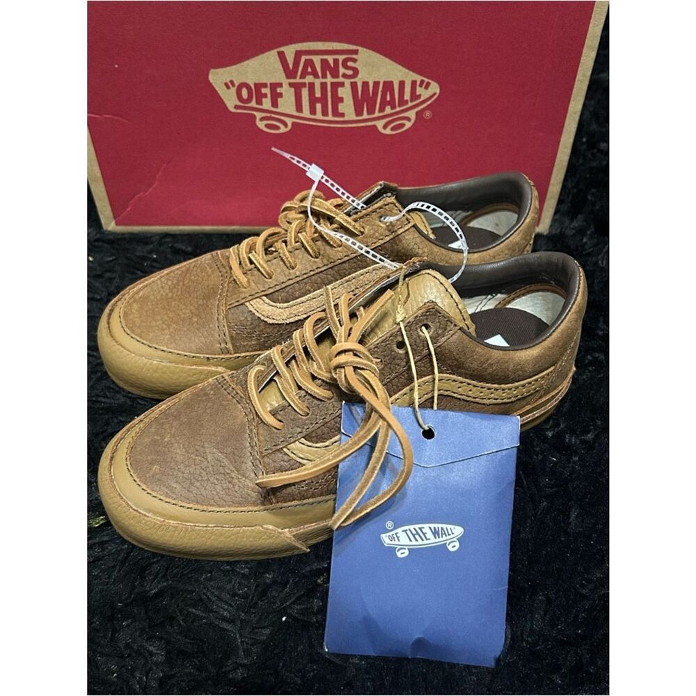 VANS premium old skool leather lace up low top shoes sneakers women’s 7 new - Picture 3 of 8
